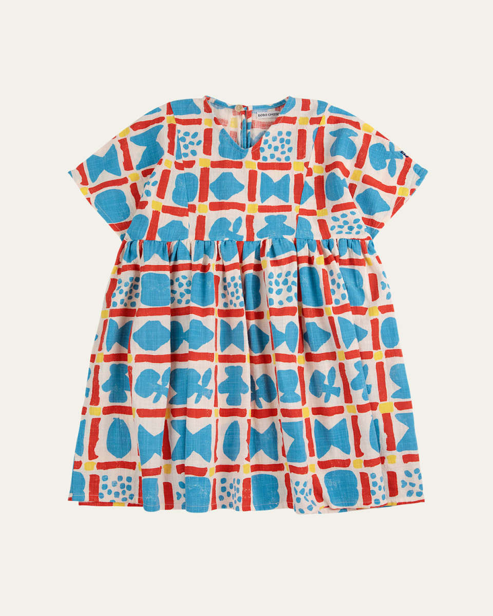 Girl's Geometric Printed Dress, Size 2-1